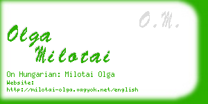 olga milotai business card